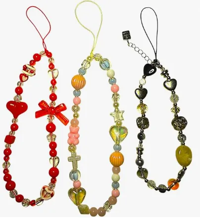 Phone Charm Straps Beaded Universal Cellphone Lanyards Chain Hands-Free Wristlets Set of 3 New