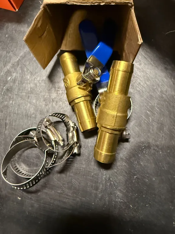 Pex Ball Valve Full Port 3/4 inch Barb 2 Pack Water Shut Off Valve & Clamps Kit