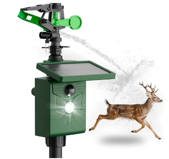 Motion-Activated Sprinkler, Solar Animal Repellent Outdoor - 1 Pack Deer Cat Deterrent with Motion S