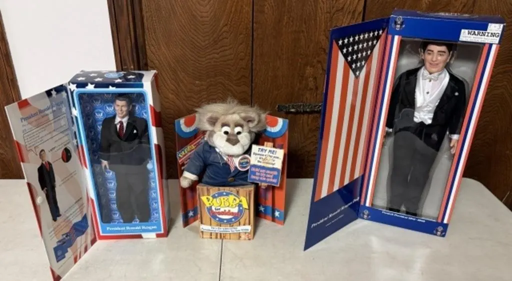 2 Ronald Reagan Dolls (In Box), Bubba for