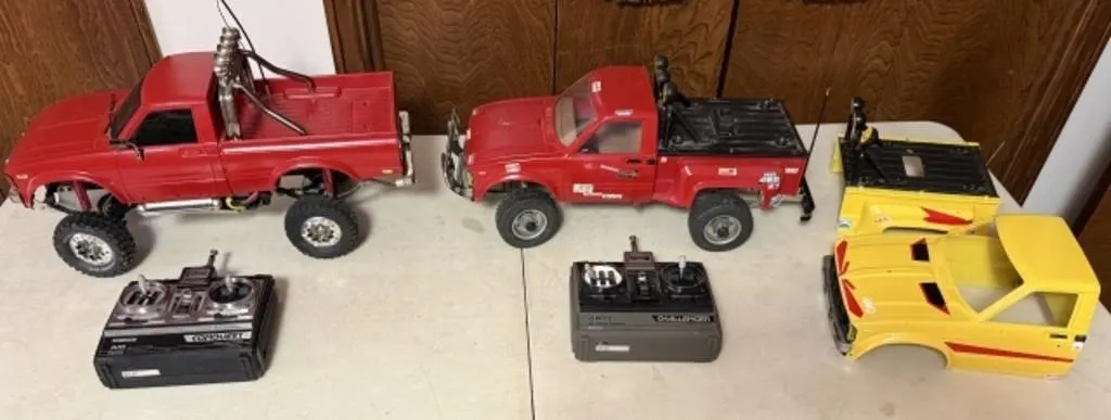 2 Vintage Toyota Truck Remote Control Cars,