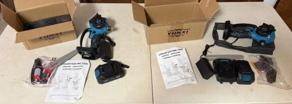 2 Yunxi Battery Operated Charging Chainsaws