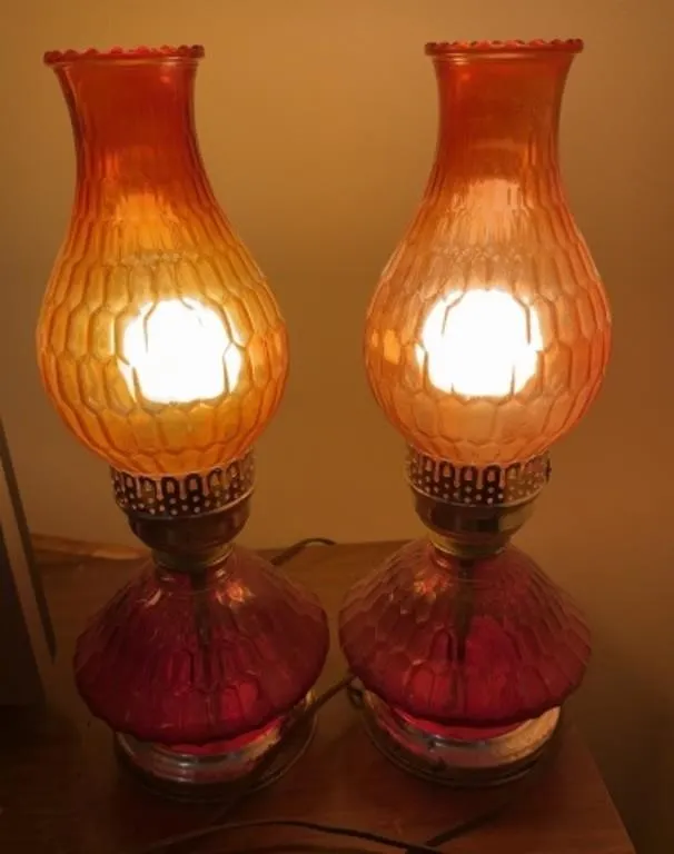 2 Vintage Matching Parlor Lamps