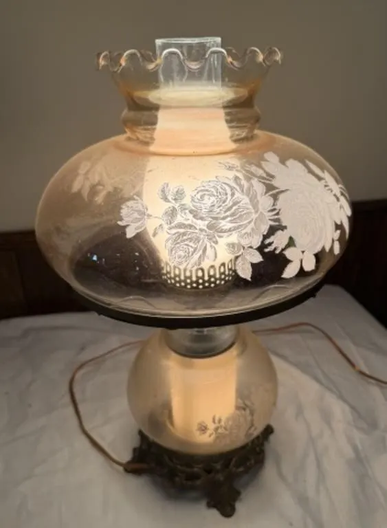 Vintage Double-Globe Electric Hurricane Lamp