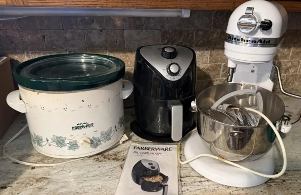 KitchenAid Mixer, Oil Less Fryer, Crock-Pot