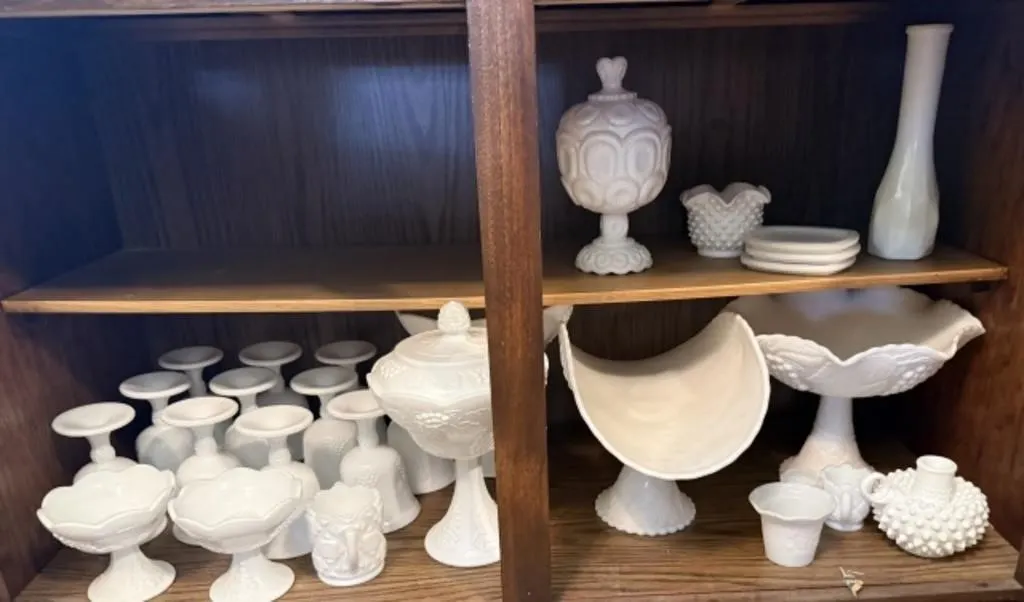 Misc. White Grape Milk Glass Dishes