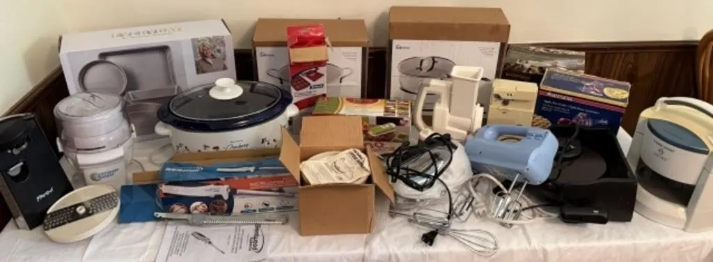 Chopper, Can Opener, Crock-Pot, Pots, Pans,