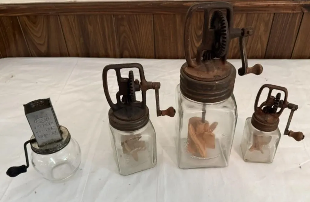 3 Vintage Dazey Churns, Androck Nutmeat Choppper