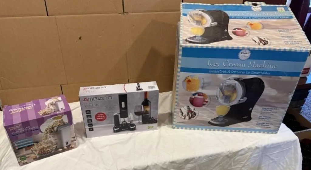 Icey Cream Machine, Electric Wine Set,