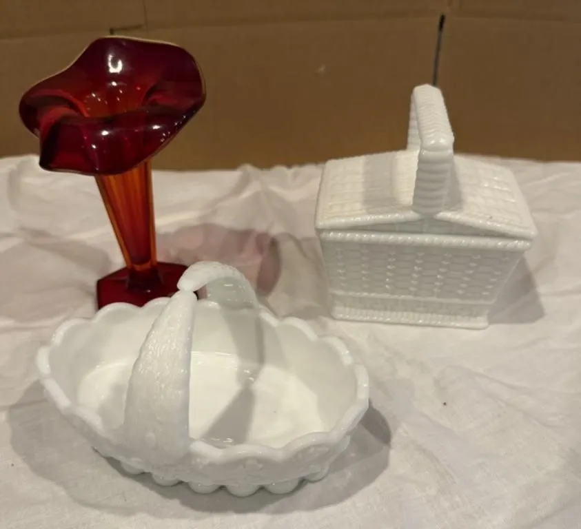3 Vintage Westmoreland Glass Pieces