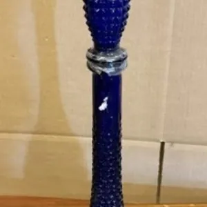 Vintage Blue Hobnail Decanter Genie Bottle