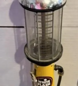 Vintage White Flash Gas Pump Decanter