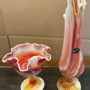 Vintage Kanawha Glass Company Swung Glass Footed