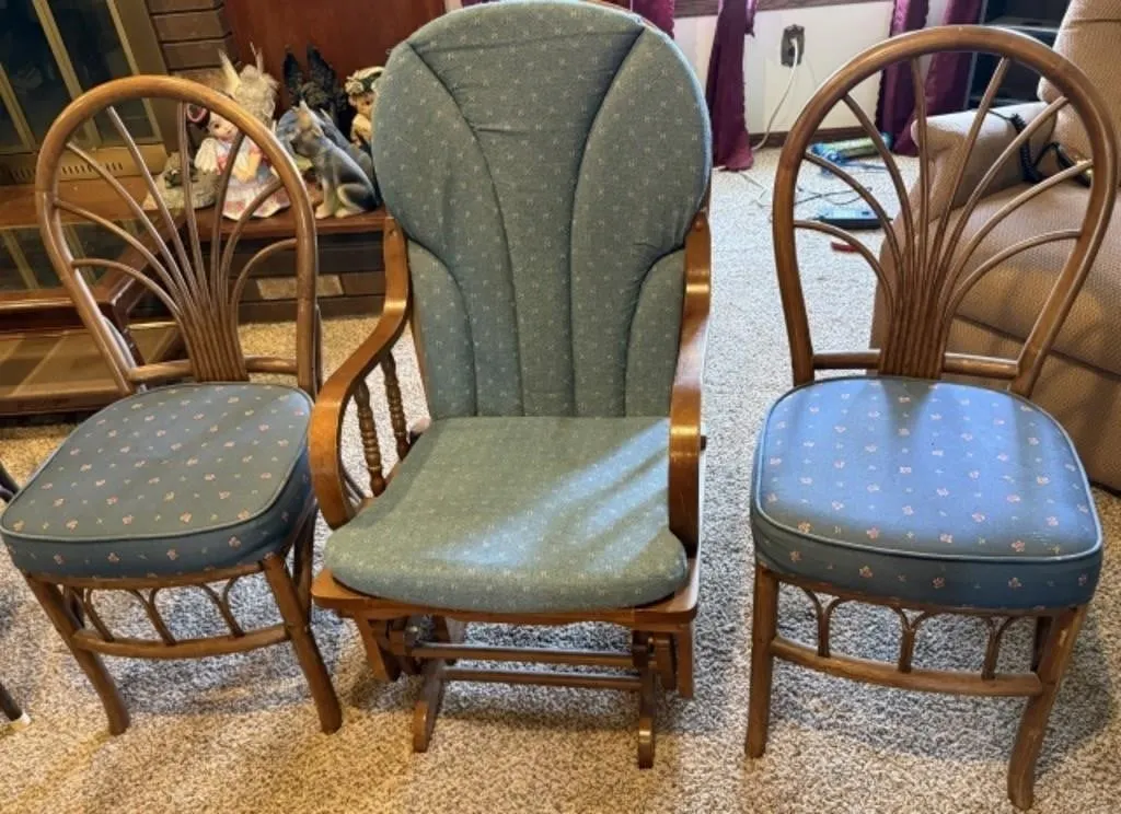 2 Matching Chairs, Vintage Glider Chair