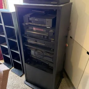 Media Cabinet w/ Kenwood Stereo System (Record