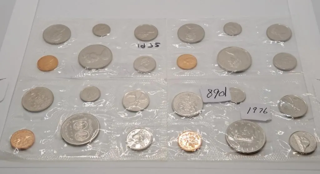 1972, 1973, 1974 and 1976 Royal Canadian Mint