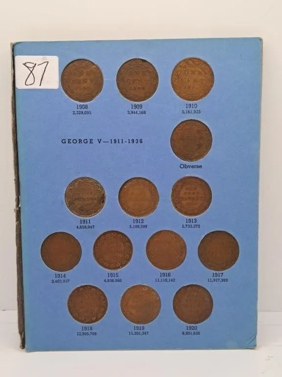 Fourteen King George V Pennies From the Years