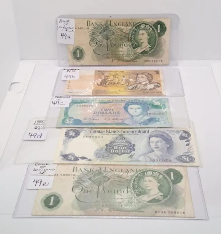World Currency from England, Australia, Bermuda