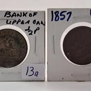 1852 and 1857 Bank of Upper Canada Half Pennies