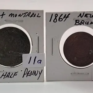 1844 Canada Bank of Montreal Half Penny and 1864