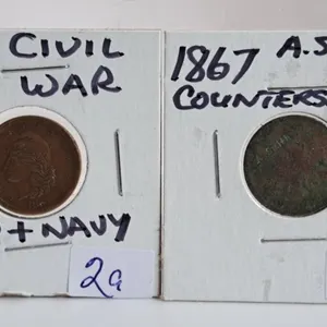 1863 U.S.A. Civil War Army & Navy Token and 1867