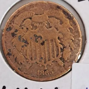 1865 U.S.A. Civil War Two Cent Coin