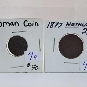 Roman Coin and 1877 Netherlands Two and a Half