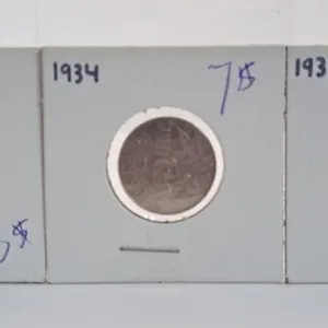 1933, 1934 and 1935 Canada Nickels