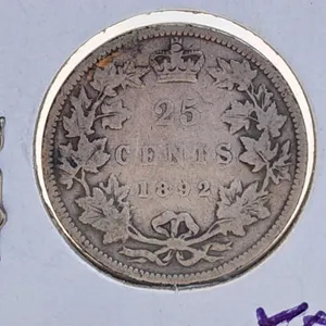 Very Good 1892 Canada Quarter