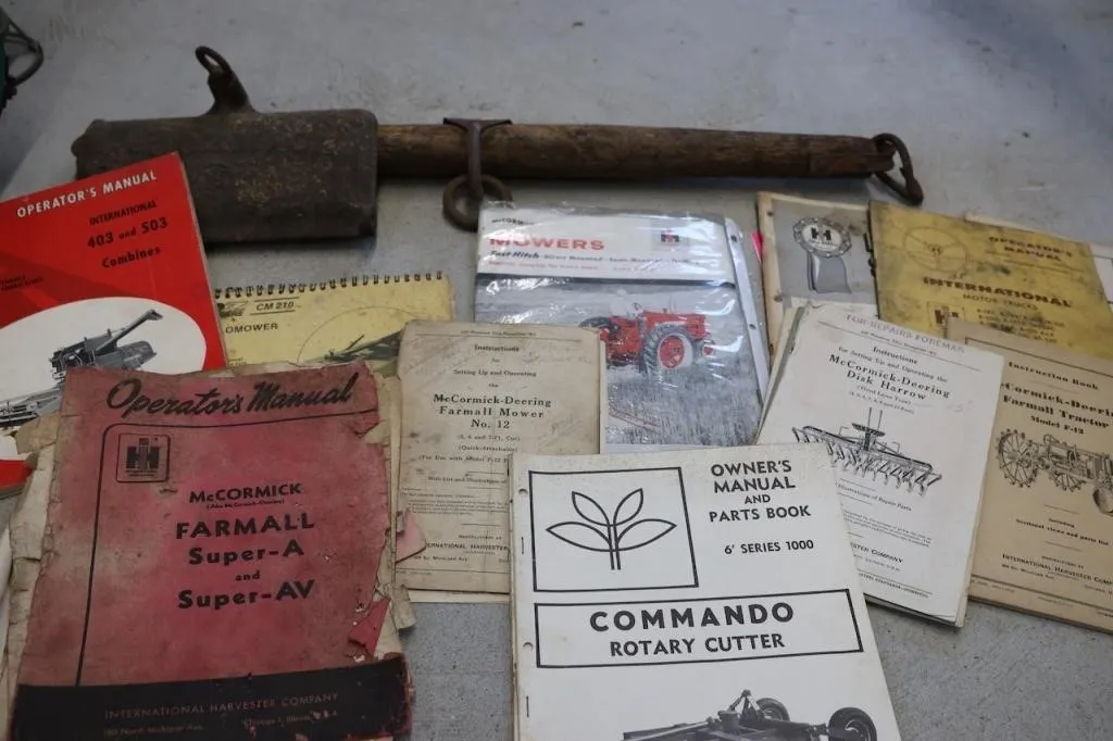 Box of IH operator and dealers manuals and