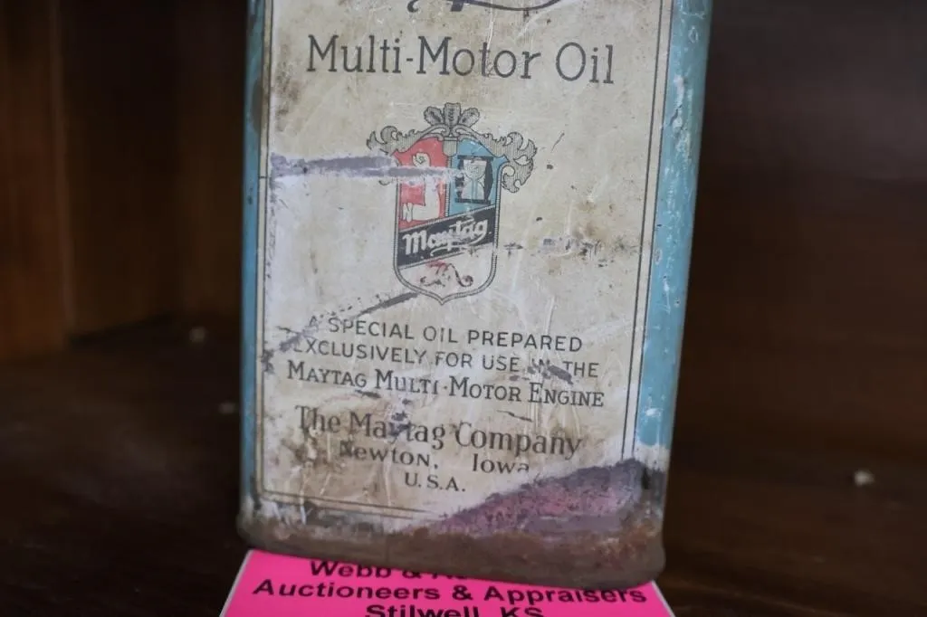 Maytag motor oil can from Newton, Iowa