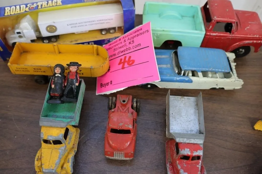 Assortment of 7 miniature JD toys