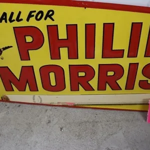 Phillip Morris advertising sign tin