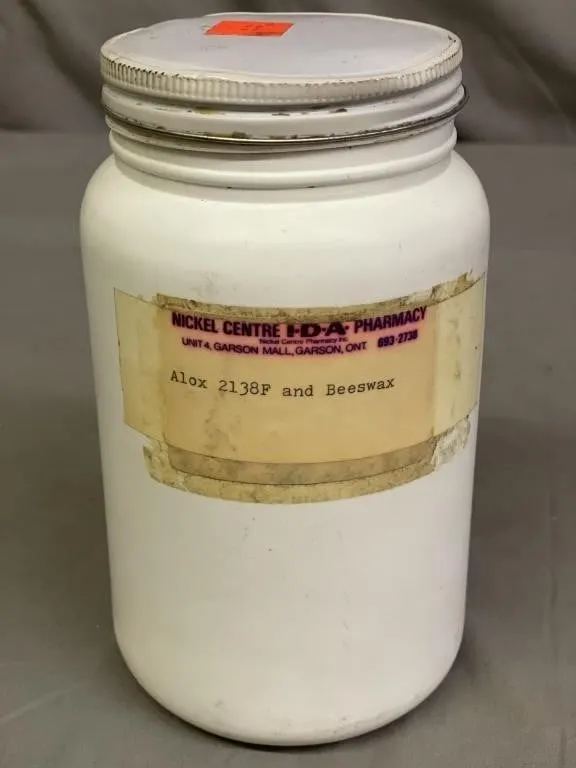 Jar of approx. 1.5 lb. of 2138F alox and beeswax