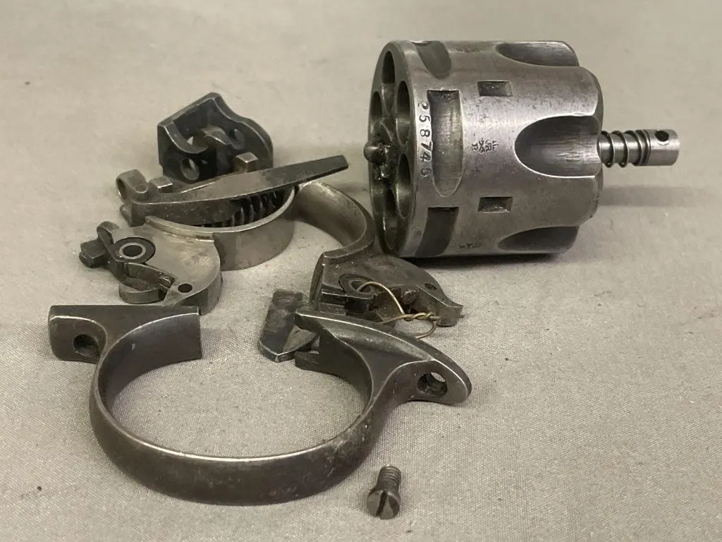 Bag of Webley Mark VI revolver parts.