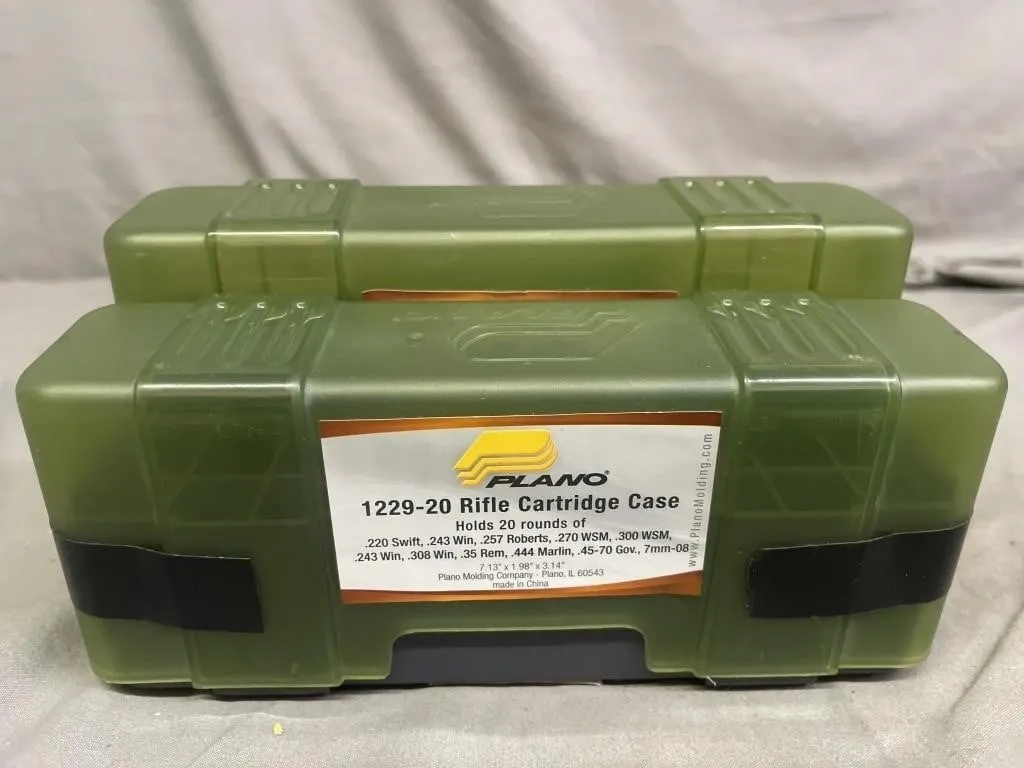 Pair of Plano 20-round ammo boxes for large rifle