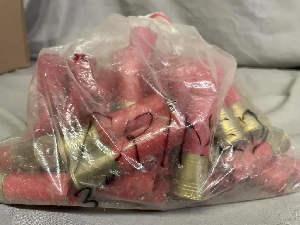 Bag of 55 primed 12 ga. shotgun hulls.