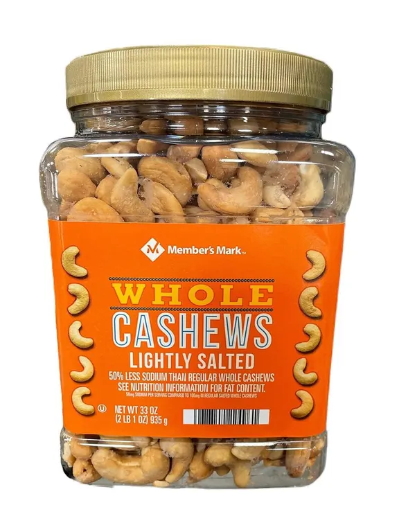 Lightly Salted Whole Cashews 32 oz.