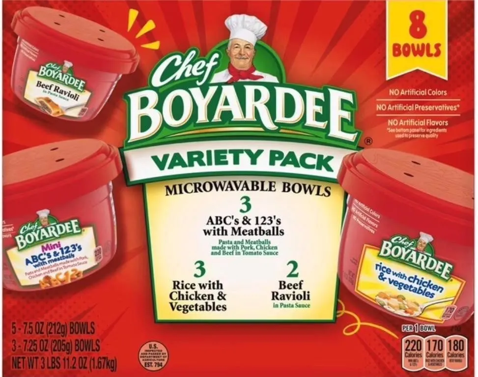 Chef Boyardee Pasta Bowls Variety Pack 8pk