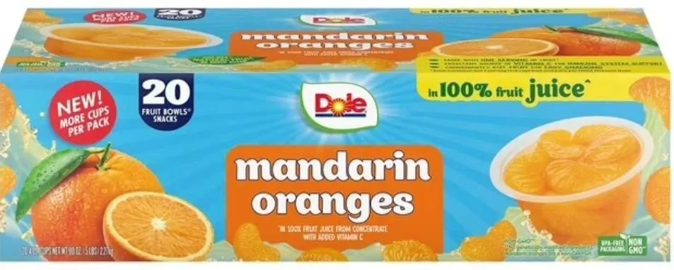 Dole Mandarin Oranges 4oz Cups 20pk
