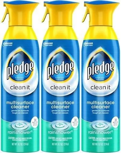 Pledge Multi Surface Cleaner Rain Shower 9.7oz 3pk