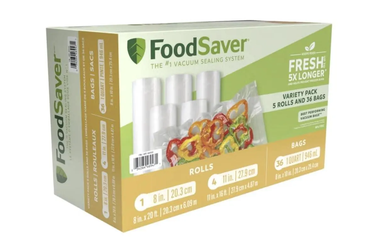FoodSaver Vacuum Seal Bags and Rolls Variety Pack