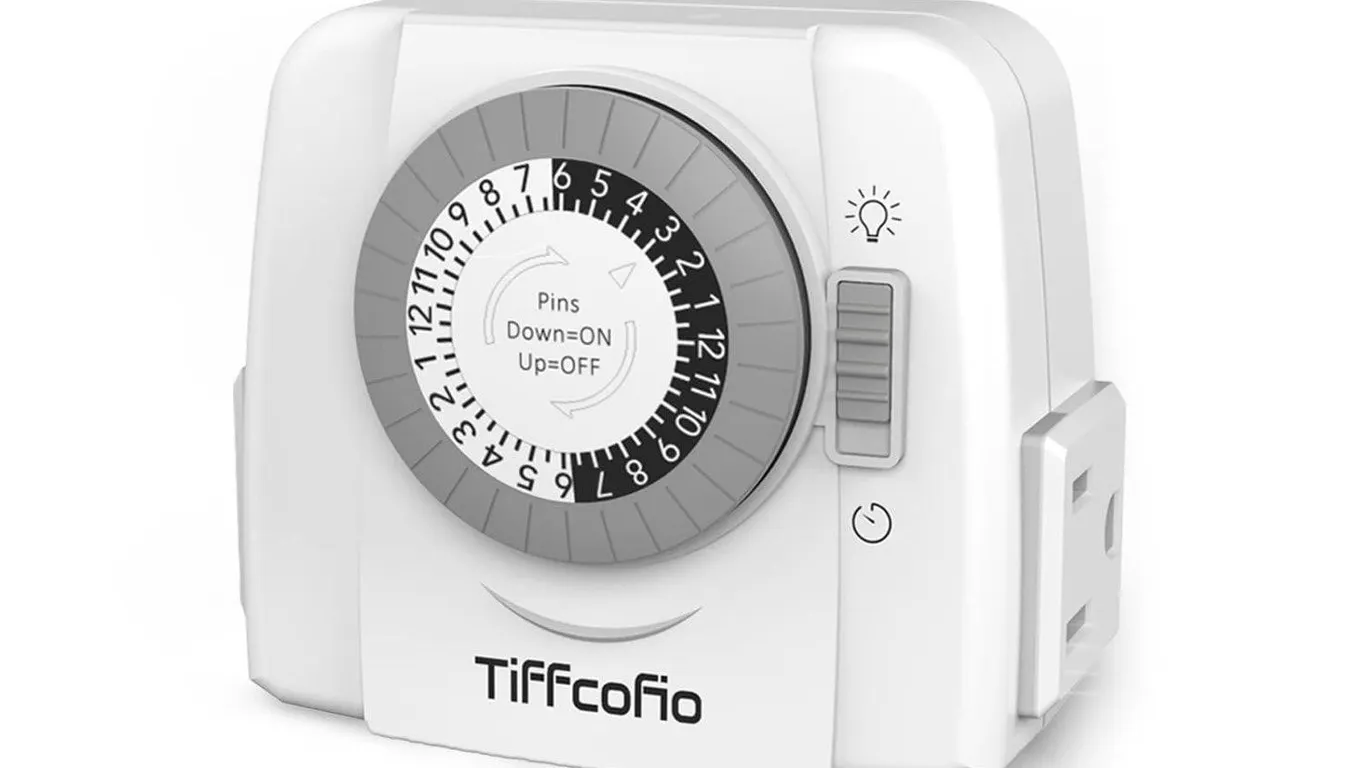 Tiffcofio 24-Hour Mechanical Outlet Timer 2-Outlet