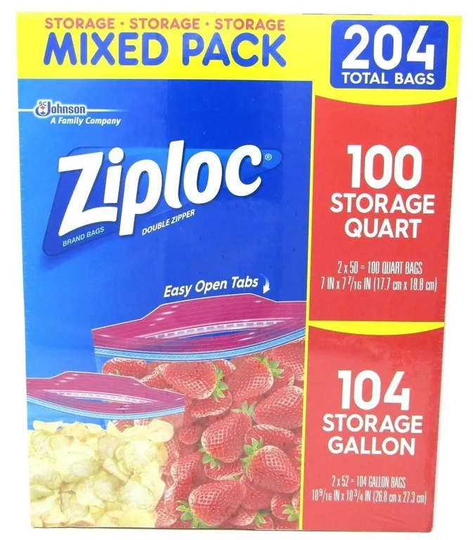 Ziploc Gallon Quart Storage Bags 204ct