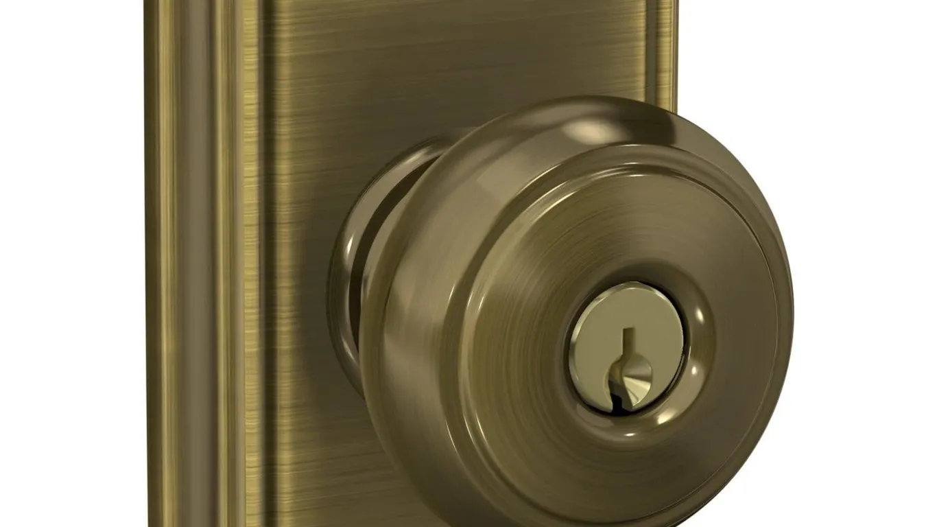 Schlage Andover Keyed Entry Door Knob Antique...