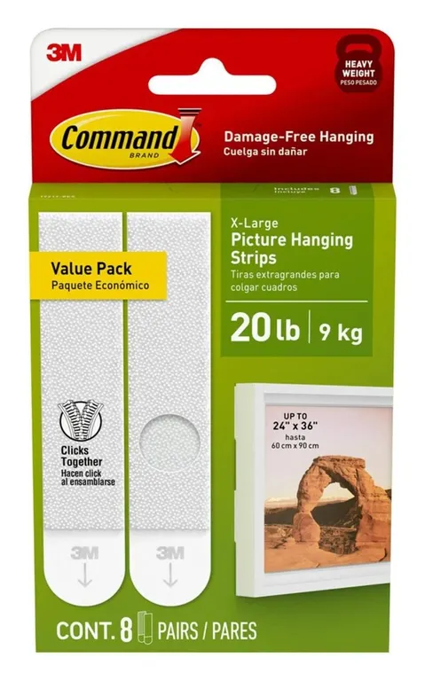 Command X-Large Picture Hanging Strips 8 Pairs
