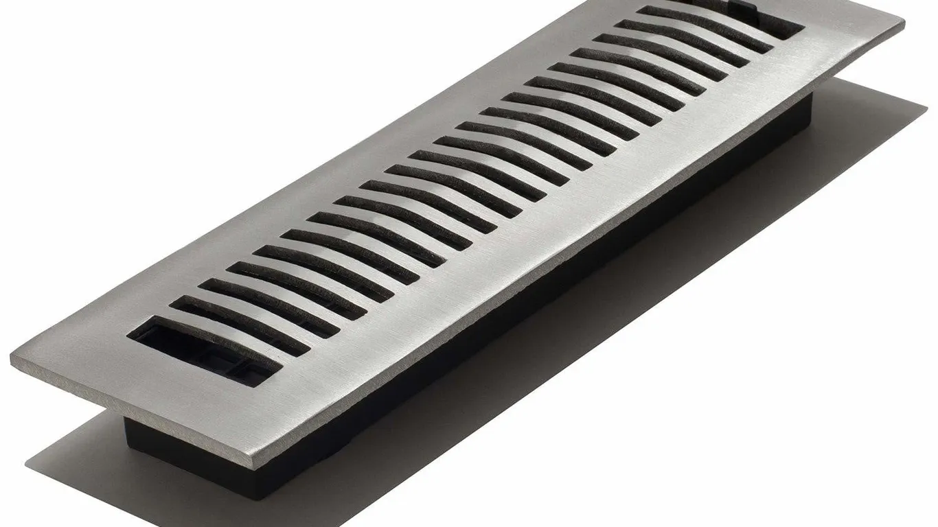 Decor Grates LA212-NKL Floor Register 2x12 Inch