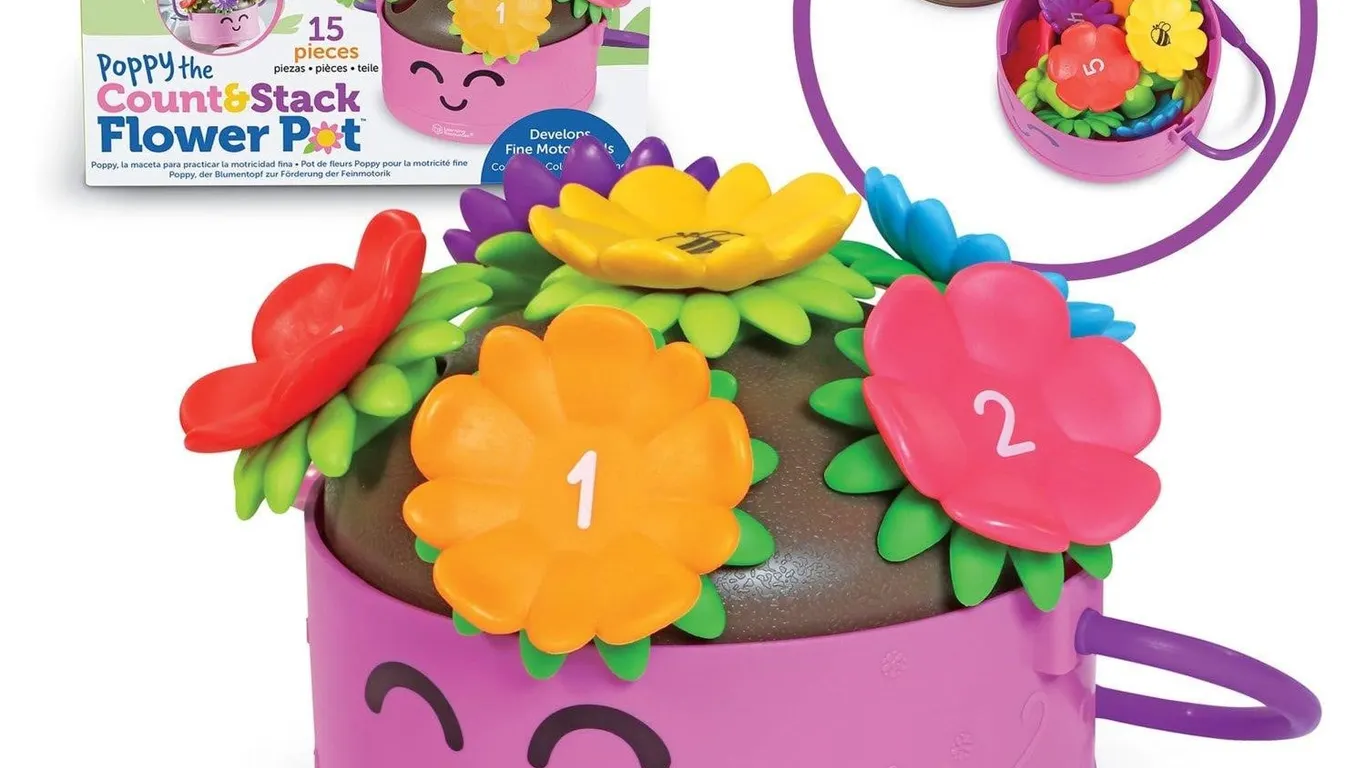Learning Resources Poppy Count Stack Flower Pot