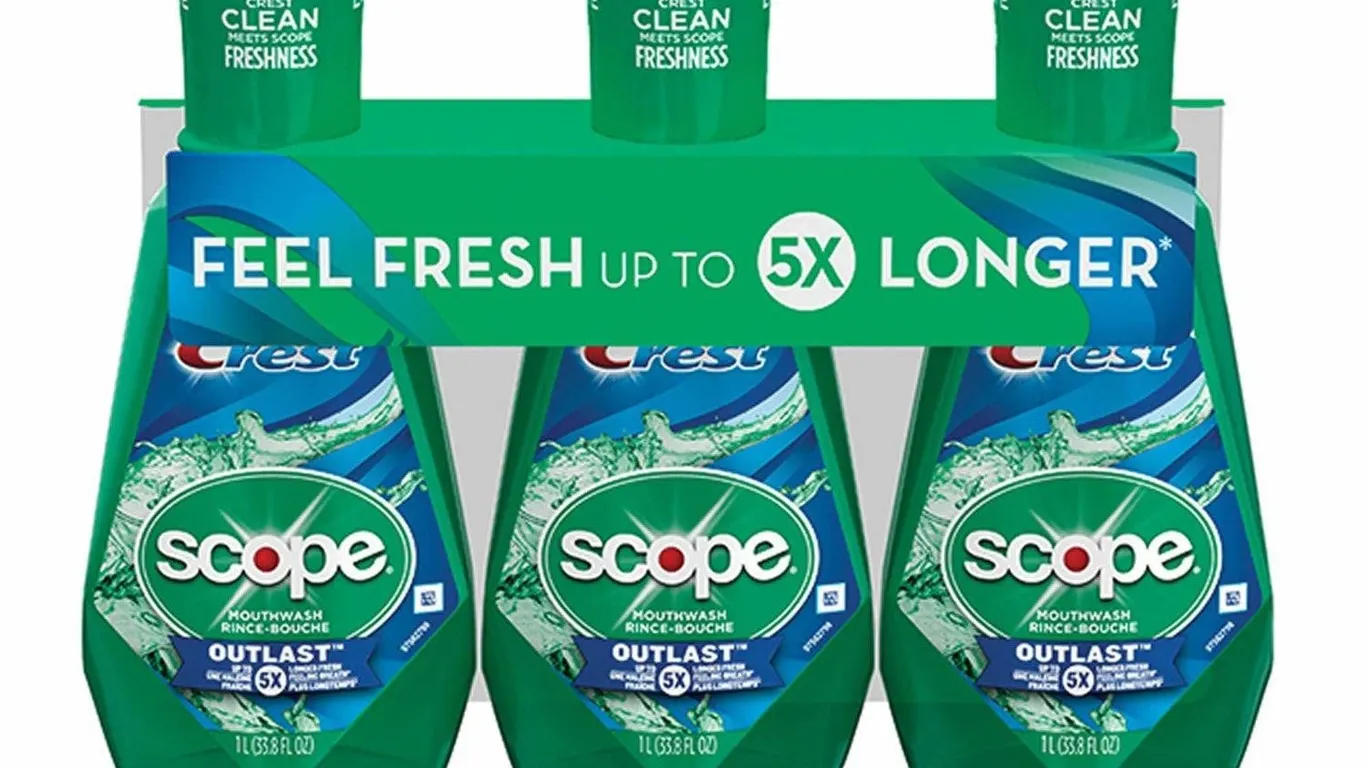 Crest Scope Outlast Mouthwash 33.8 Fl Oz 3pk