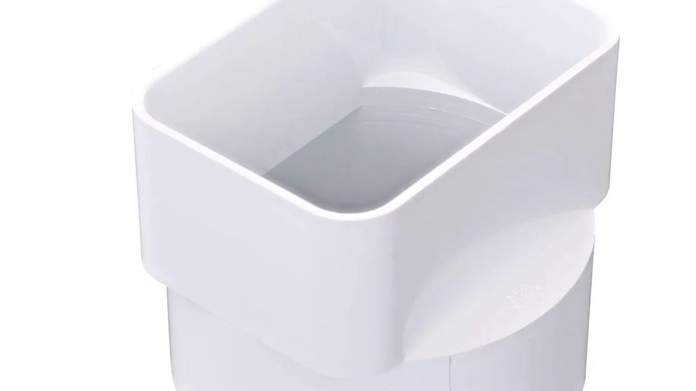 NDS 9P06 PVC Downspout Adapter 3x4 to 4 Inch Pipe